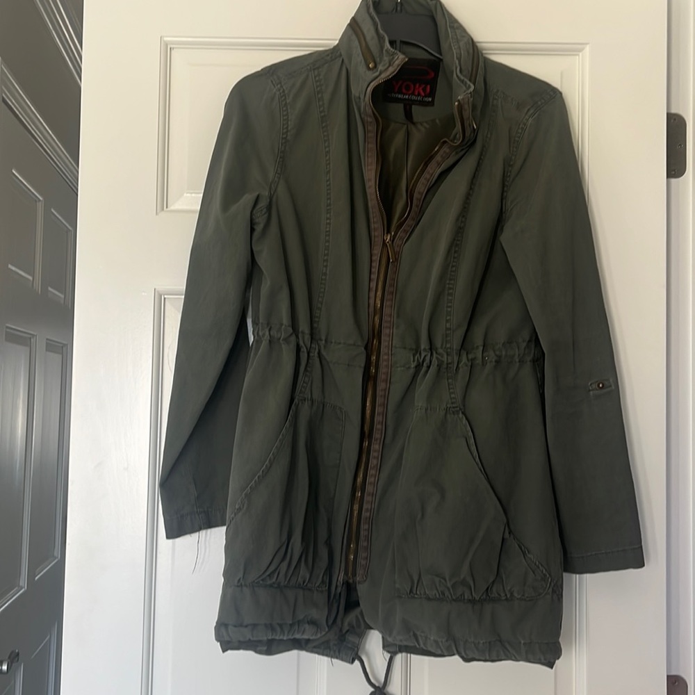 Khaki green jacket/rain coat